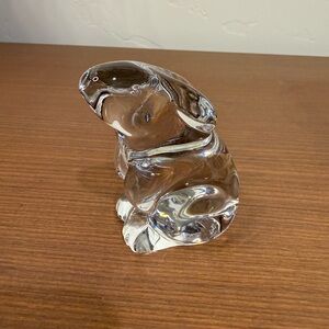 BACCARAT Heavy Lead Crystal Bunny Rabbit Figurine 4” France